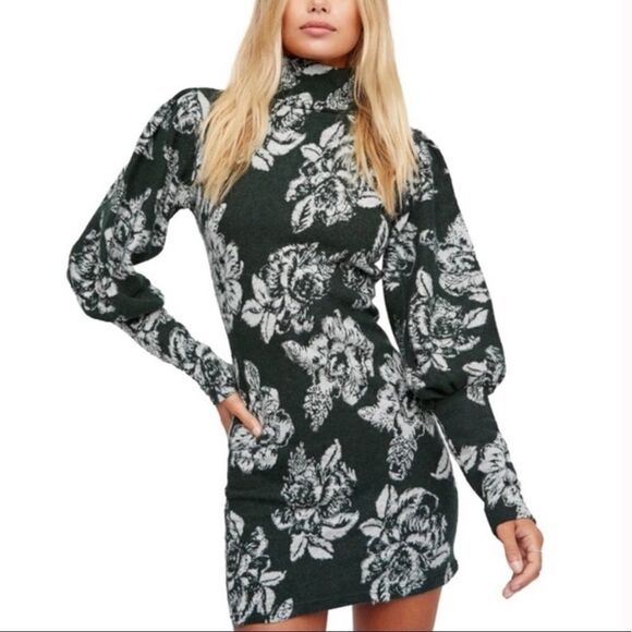 Free People Green floral sweater dress - Picture 10 of 10